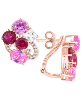 Lab-Grown Opal and Multi-Topaz Earrings in Sterling Silver