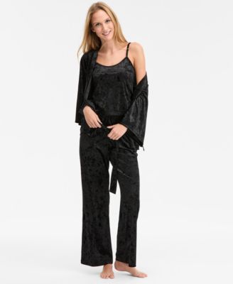 I.N.C. International Concepts - Women's 3-Pc. Crushed Velvet Pajama Set