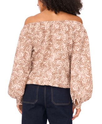 Women's Printed Off-The-Shoulder Blouse