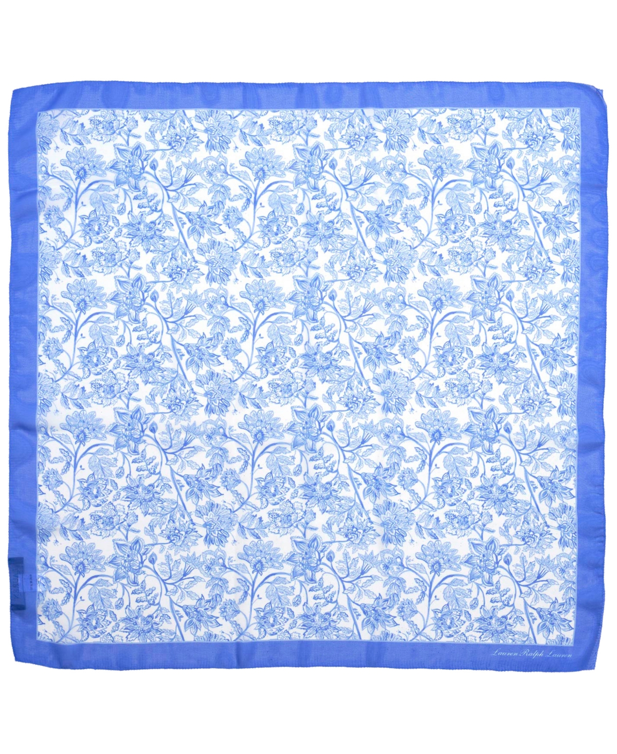 Summer Floral Square Scarf - Liberty blue