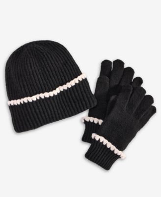 Ribbed Beanie & Gloves Boxed Set