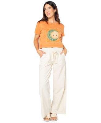 Roxy - Juniors' Sol Y Luna Graphic Crewneck Short-Sleeve Cotton T-Shirt