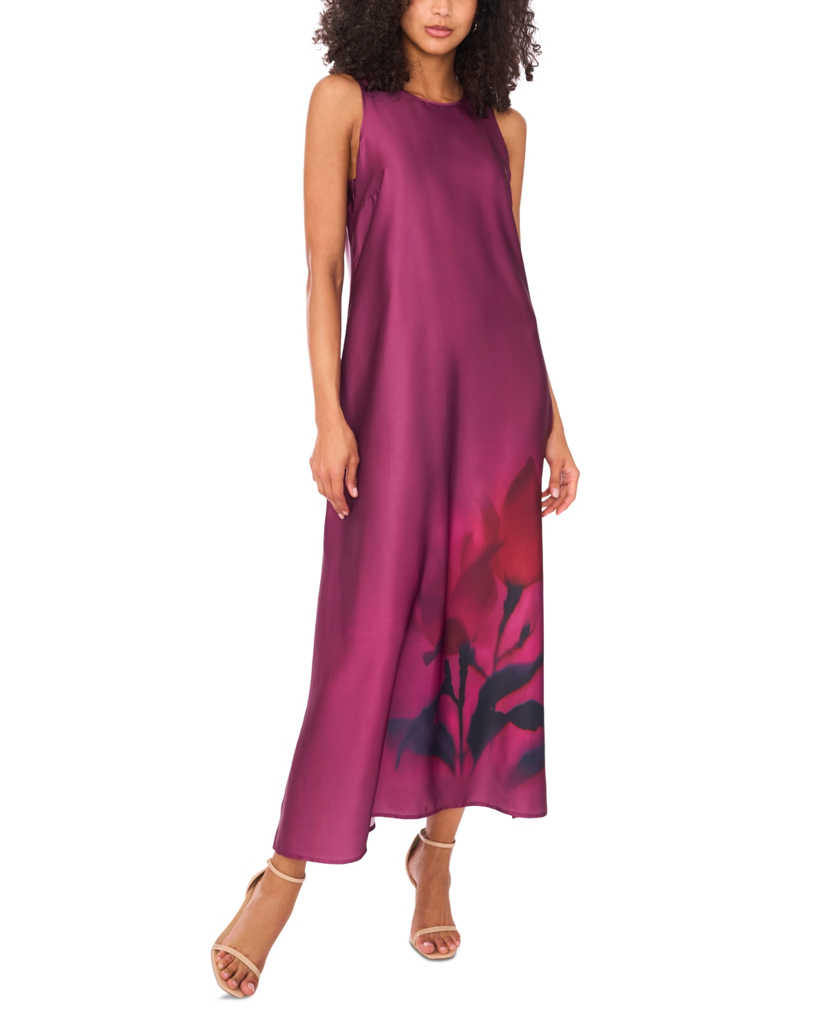 Vince Camuto Women's Placed-print Maxi Dress In Purple
