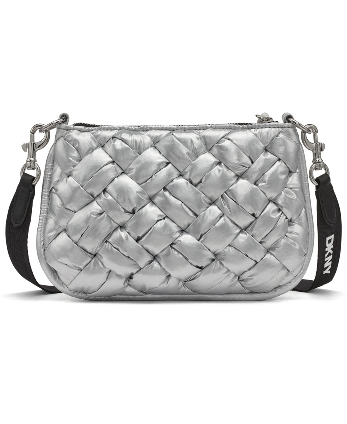 Dkny Nadia Small Quilted Crossbody Bag In Silver