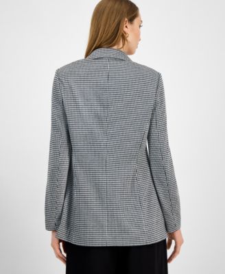 Women's Houndstooth Faux Double-Breasted Jacket, Macy's Exclusive