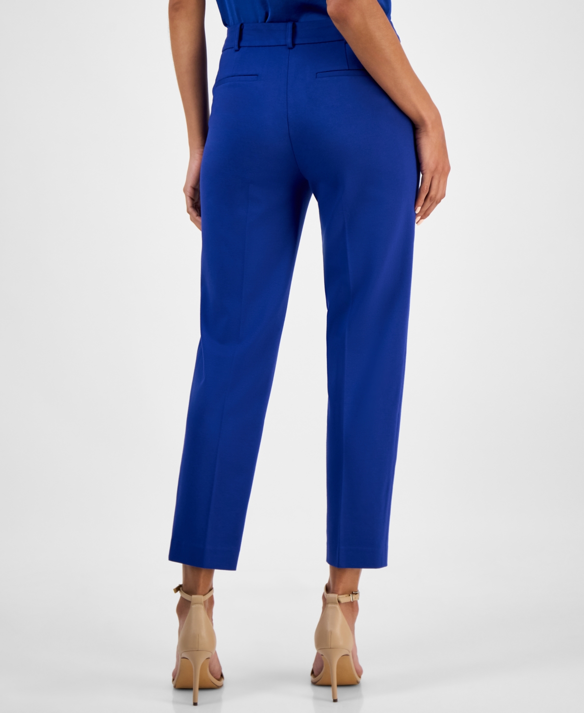 Bar Iii Women's Compression High-rise Straight-leg Pants, Macy's Exclusive In Blue