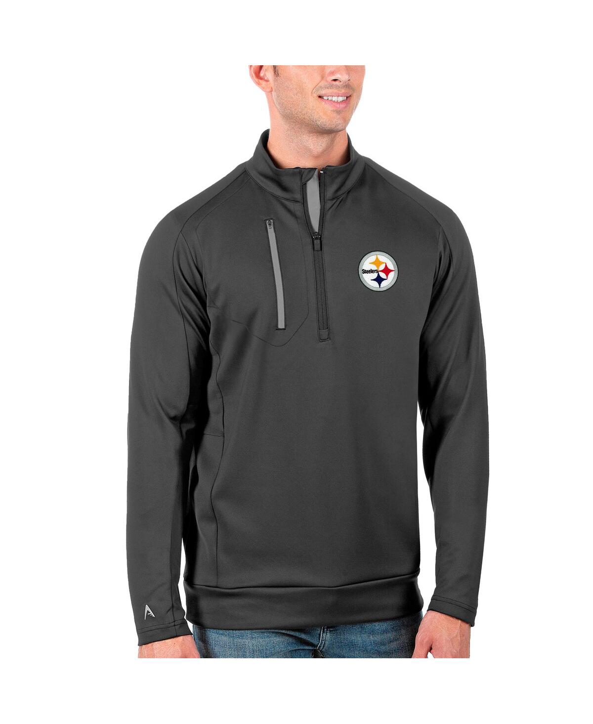 Men's Charcoal/Silver Pittsburgh Steelers Generation Quarter-Zip Pullover Jacket - Charcoal, Silver