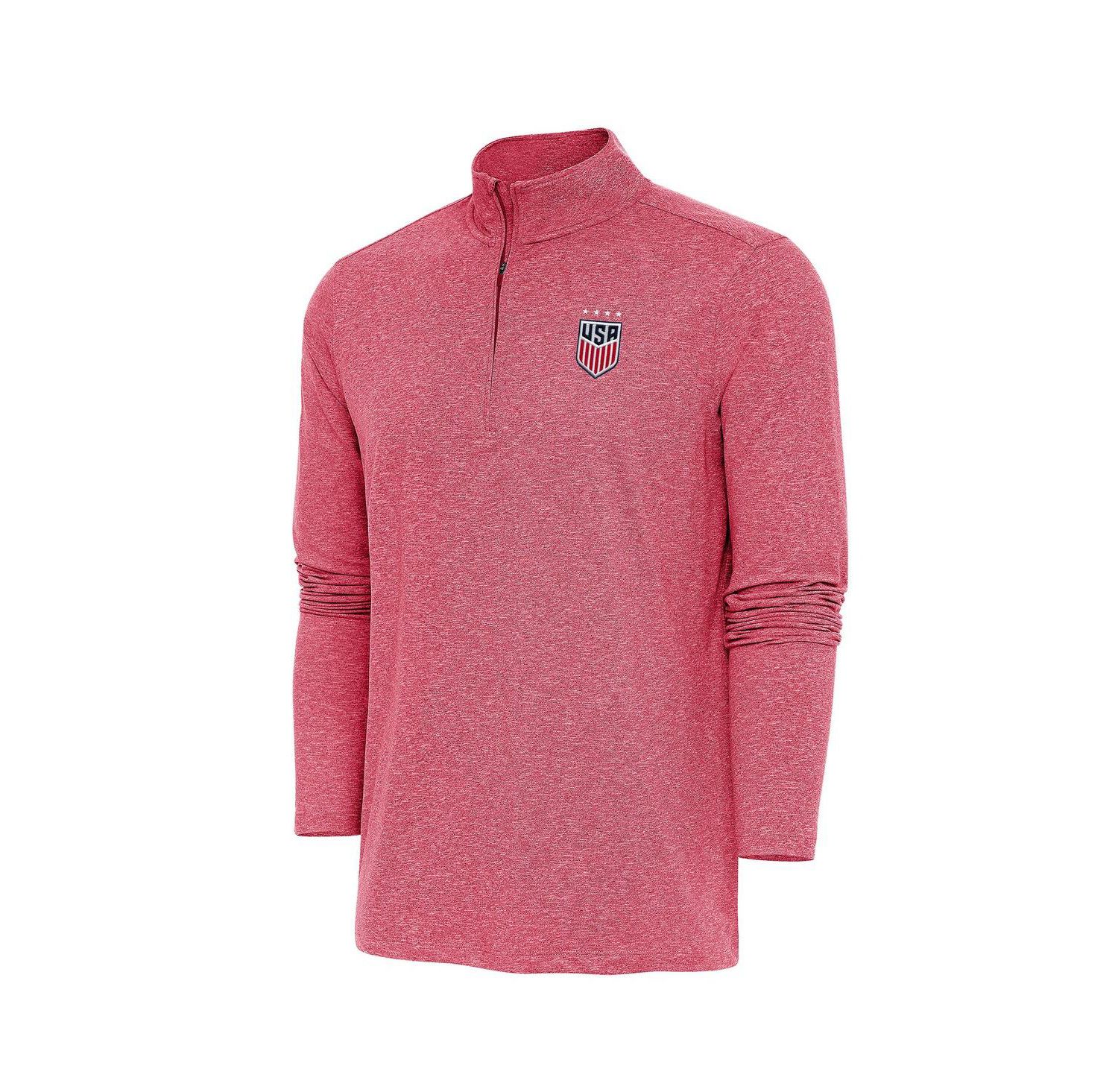 Men's Heather Red USWNT Hunk Quarter-Zip Sweatshirt