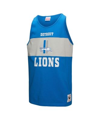 Men's Blue Detroit Lions Retro Color Block Tank Top