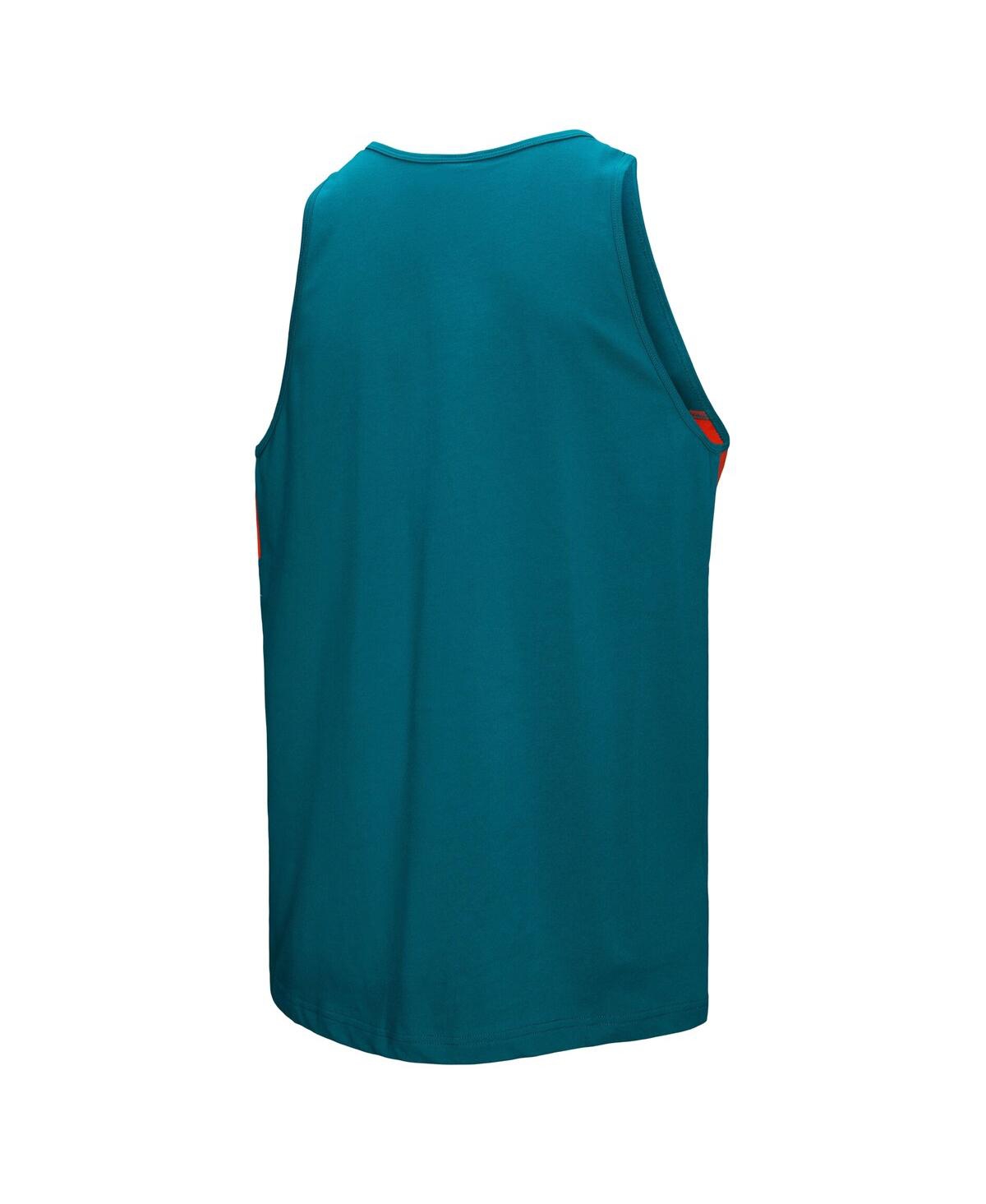 Mitchell & Ness Men's Aqua Miami Dolphins Retro Color Block Tank Top In Blue