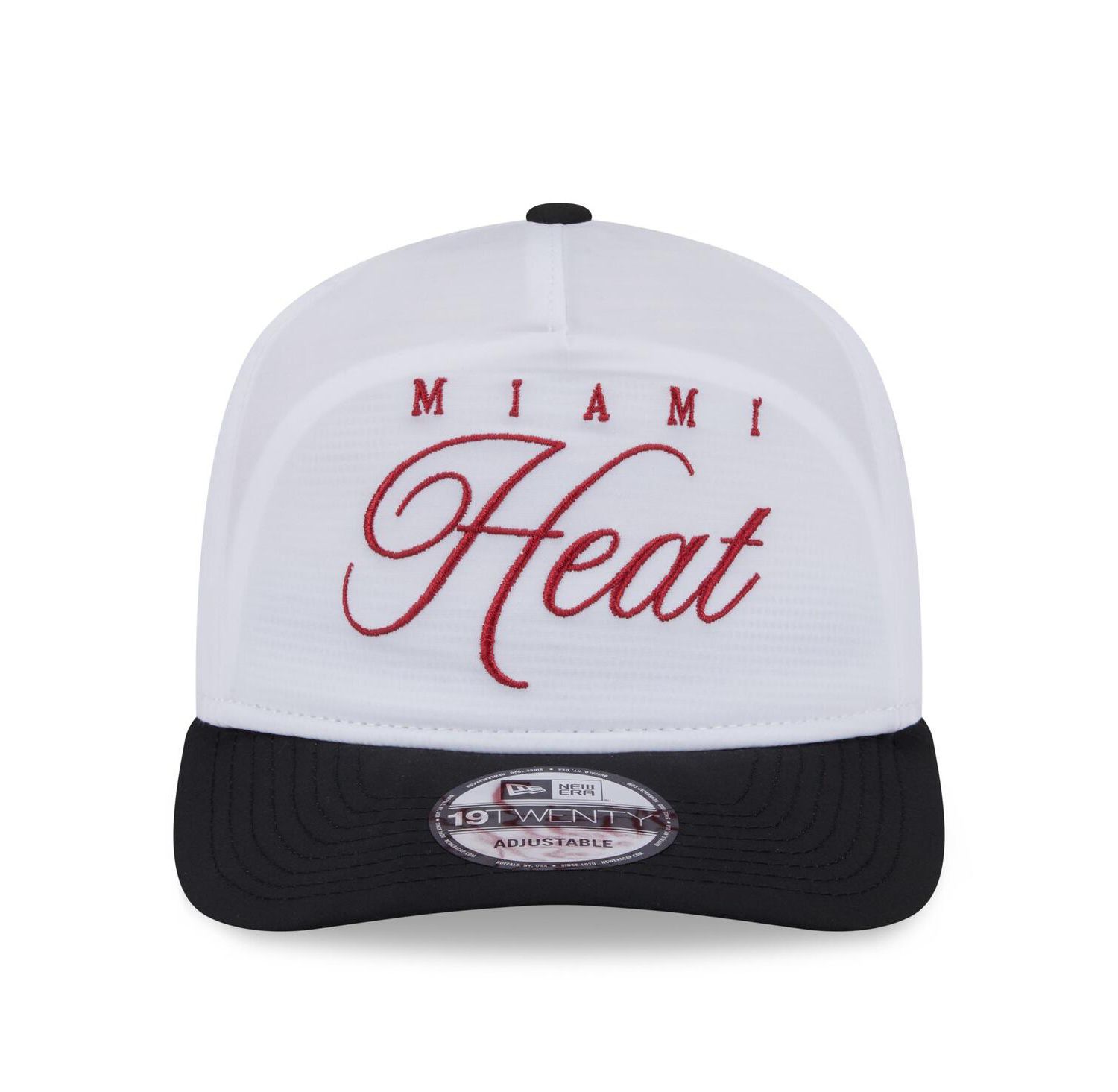 Men's White/Black Miami Heat 2025 NBA Draft On-Stage Nylon 19TWENTY Adjustable Hat