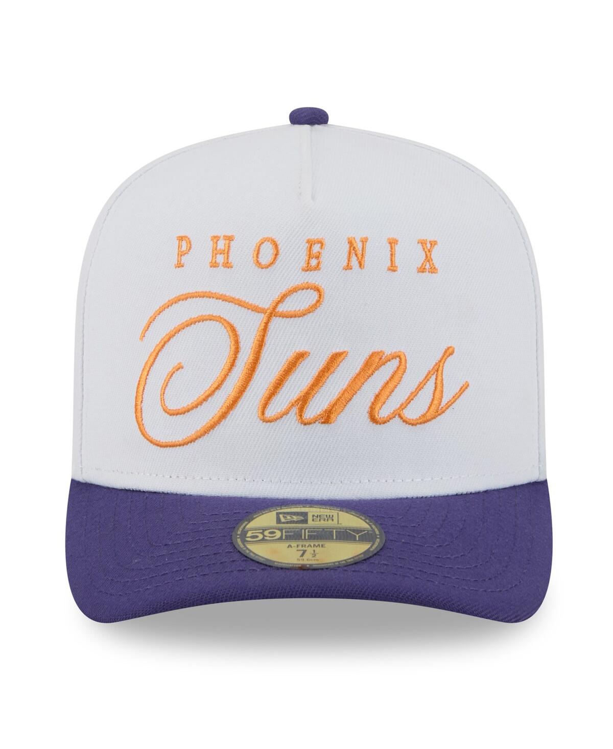 New Era Men's White/purple Phoenix Suns 2025 Nba Draft A-frame 59fifty Fitted Hat In Multi