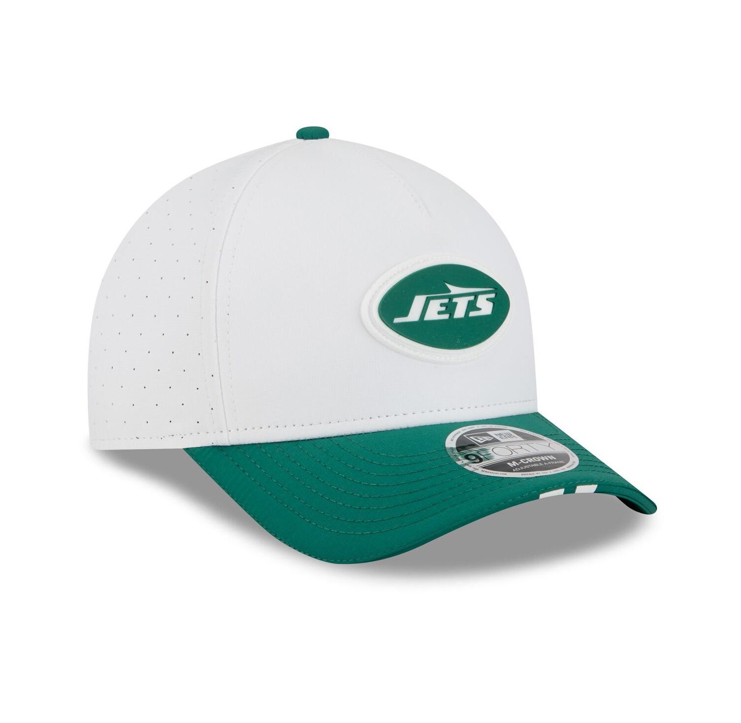 Men's White/Green New York Jets 2025 NFL Training Camp A-Frame 9FORTY Adjustable Hat