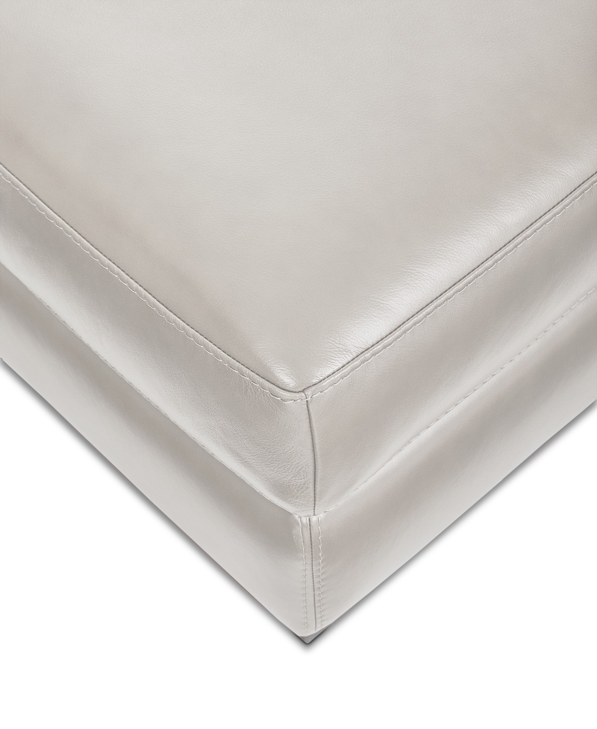 Macy's Cobbie Leather 24" Chair Ottoman, Exclusively At  In Gray