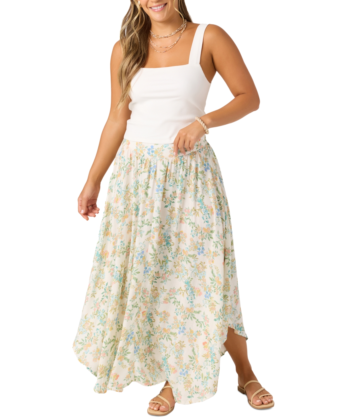 O'neill Juniors' Marnie Naomi Floral-print Asymmetric-hem Skirt In Multi