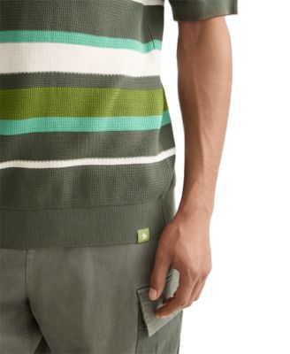 Men's Short Sleeve Striped Polo Shirt