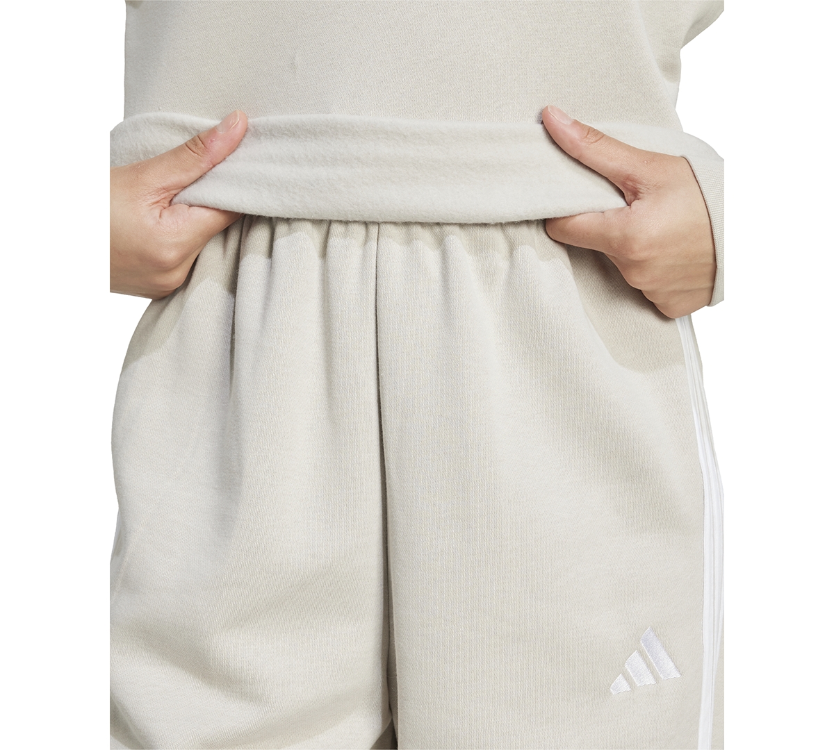 Adidas Originals Women's Essentials 3-stripes Fleece Crew Neck Sweatshirt In Gray