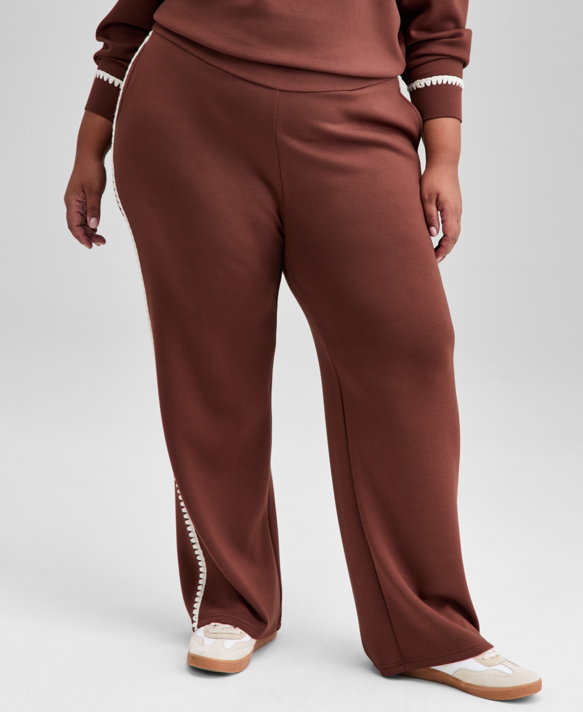 And Now This Trendy Plus High-Rise Whipstitch Scuba Pants, Macy's Exclusive