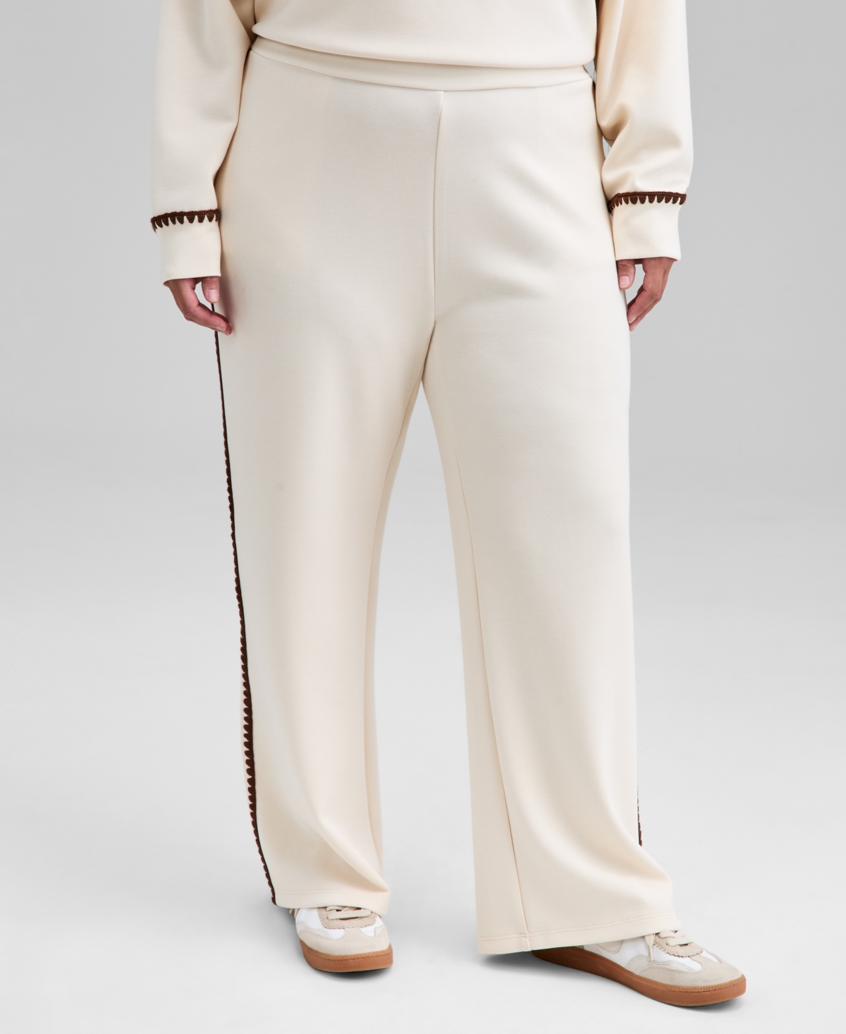 And Now This Trendy Plus High-Rise Whipstitch Scuba Pants, Macy's Exclusive