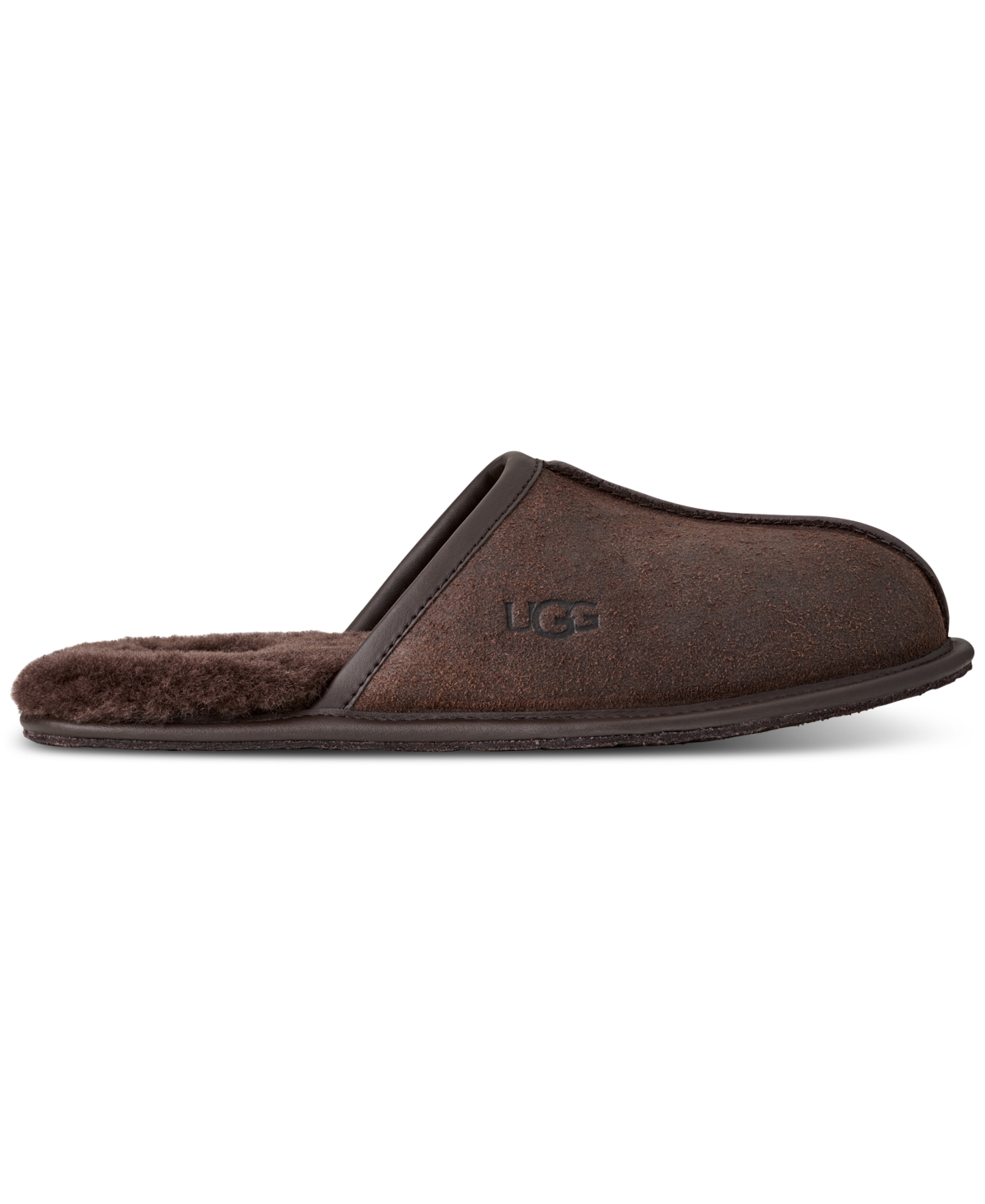 Ugg Men's Scuff Leather Distressed House Slipper In Brown