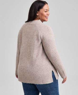 Trendy Plus Size Mock-Neck Sweater, Macy's Exclusive 