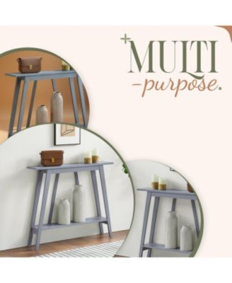 Conway Console Table Functional Narrow Wood Accent Entryway Table with Storage Shelf