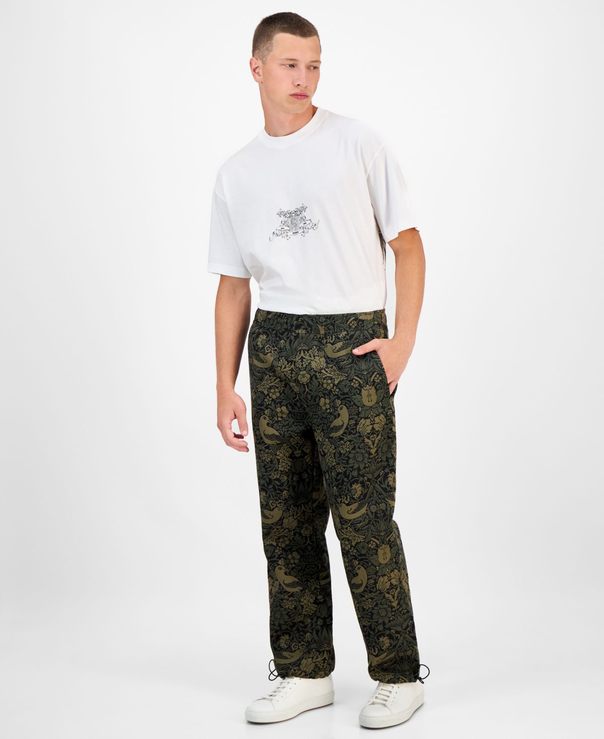 Мужские жаккардовые брюки прямого кроя Ginor Hugo Boss