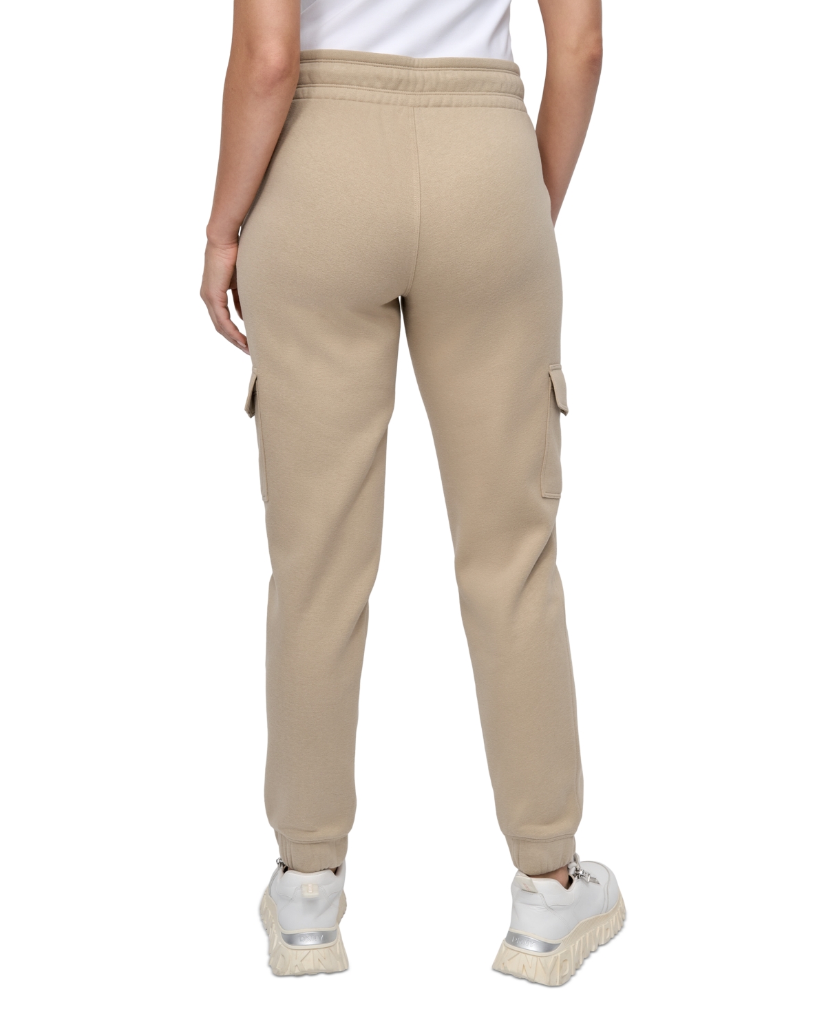 Dkny Sport Women's Studded-logo Cargo Joggers In Nude