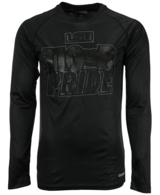 Knights Apparel - Men's Long-Sleeve LSU Tigers Black Ice Beast T-Shirt