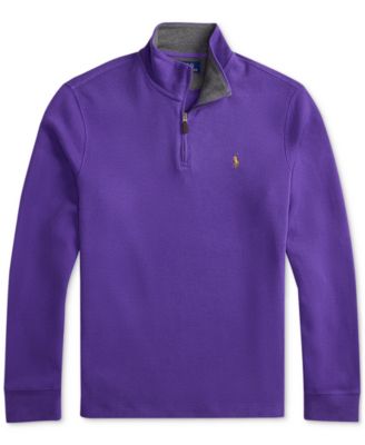 Men's Estate-Rib Cotton Quarter-Zip Pullover