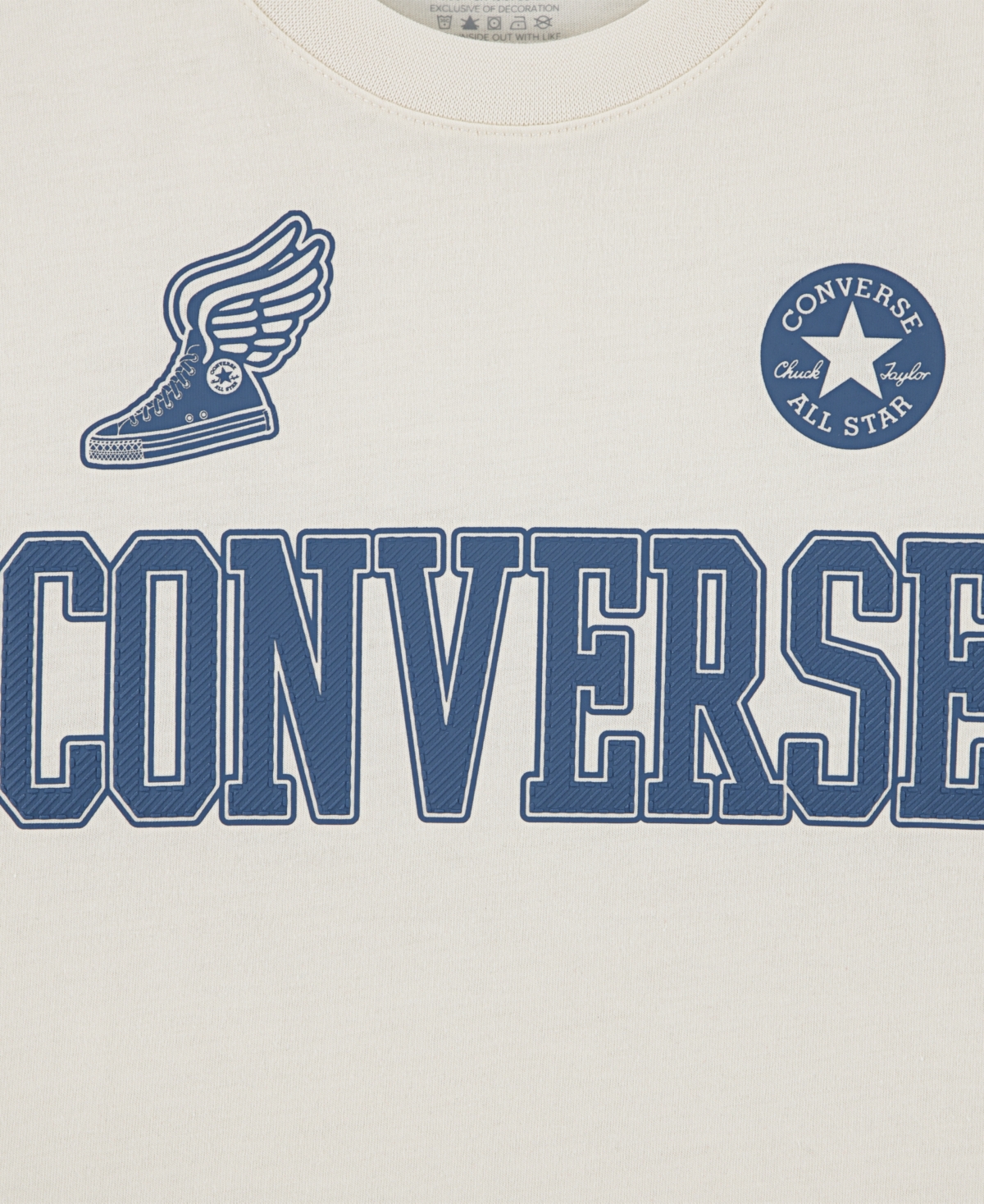 Converse Big Boys Winged Sneaker Chuck Patch T-shirt In White