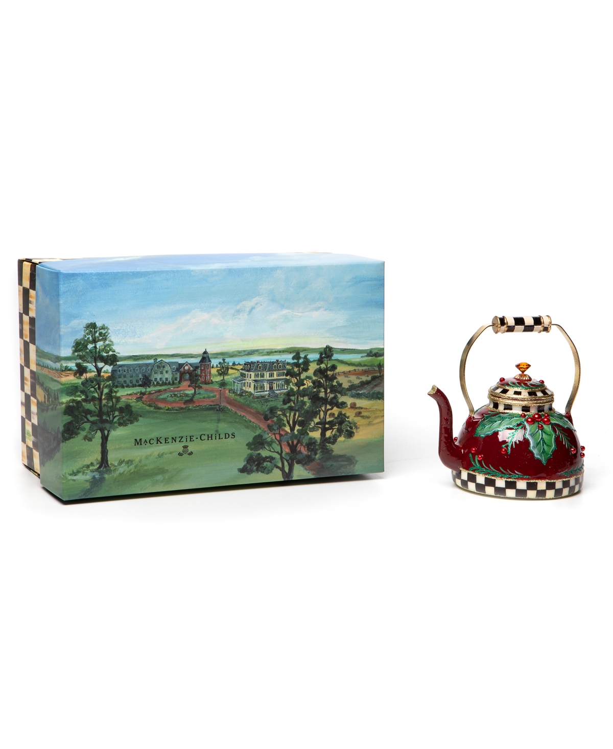 Mackenzie-childs Holiday Kettle Ornament In Multi