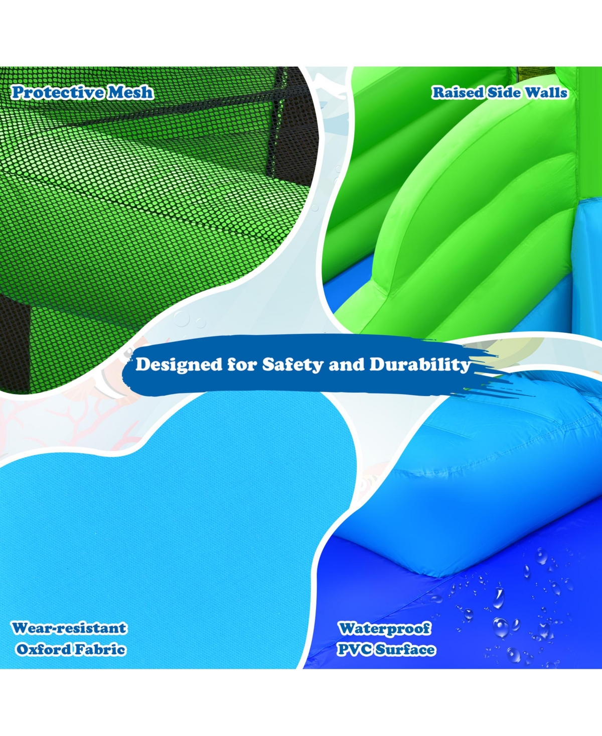 Gymax Crocodile Inflatable Water Slide Park Kids Bounce House with Dual Slides With 780W Blower