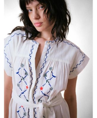 Women's Coves Cap Sleeve Embroidered Dress