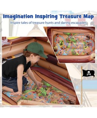 Inflatable Pirate Ship Playhouse w/ Built in Motor Inflatable Toy Sword