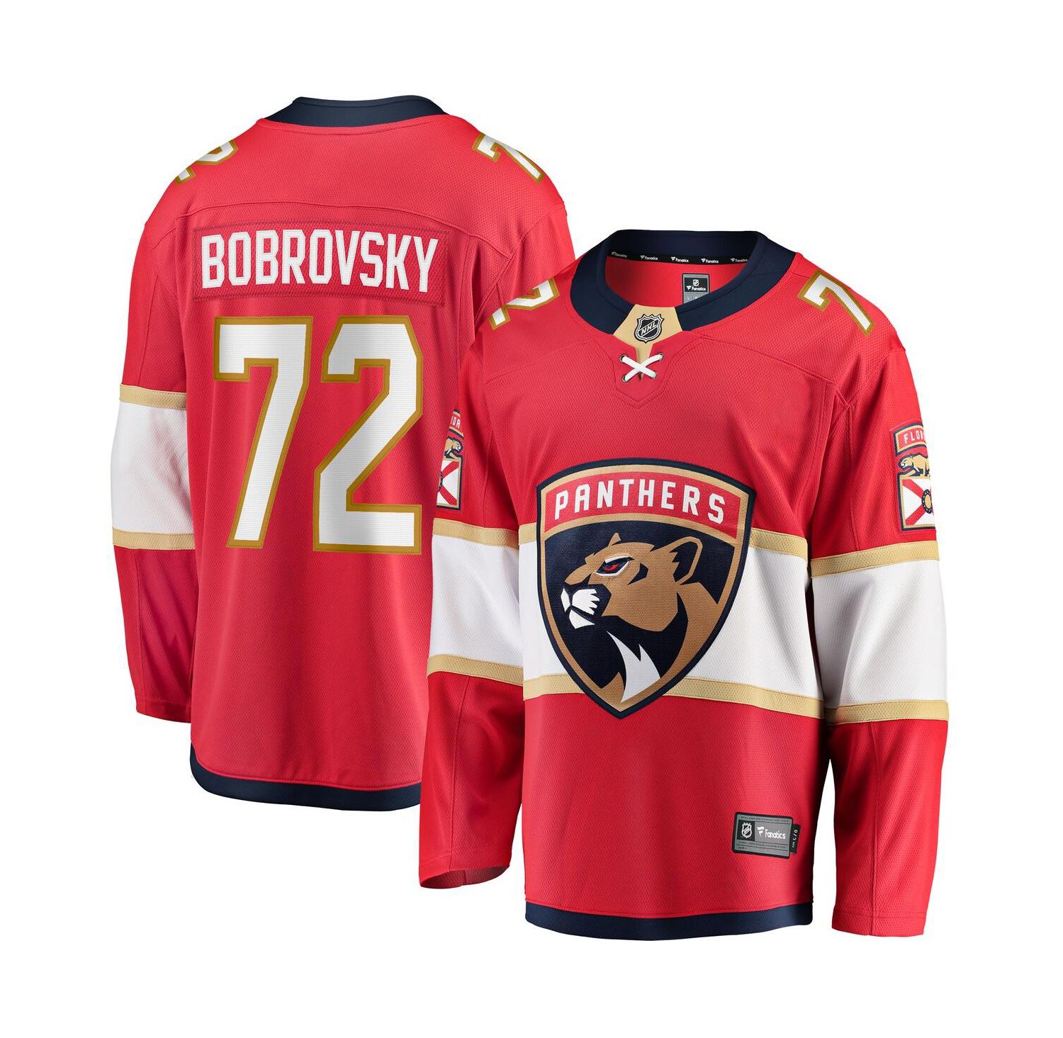 Men's Sergei Bobrovsky Red Florida Panthers Breakaway Player Jersey