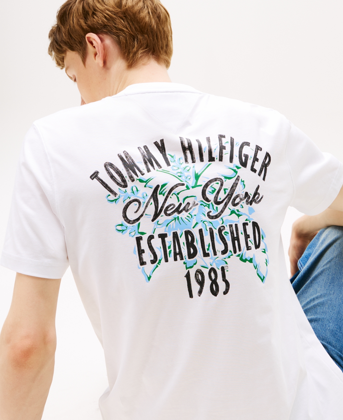 Tommy Hilfiger Men's 1985 Logo Graphic T-shirt In White