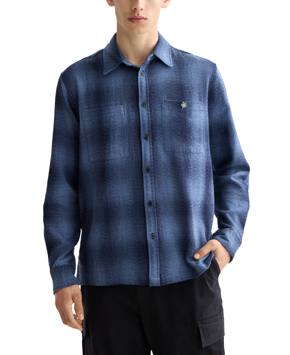 Scotch & Soda Men's Relaxed Fit Long Sleeve Button-Front Shadow Shirt
