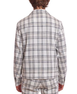 Men's Milo Slim Fit Long Sleeve Zip Front Plaid Bomber Jacket