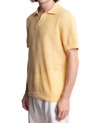 Men's Slim Fit Short Sleeve Open Collar Polo Shirt