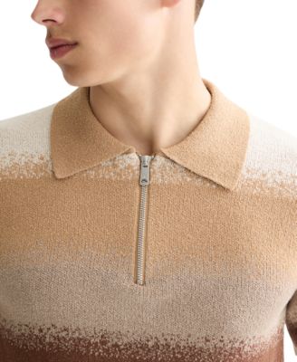 Men's Relaxed Fit Short Sleeve Striped Polo Shirt