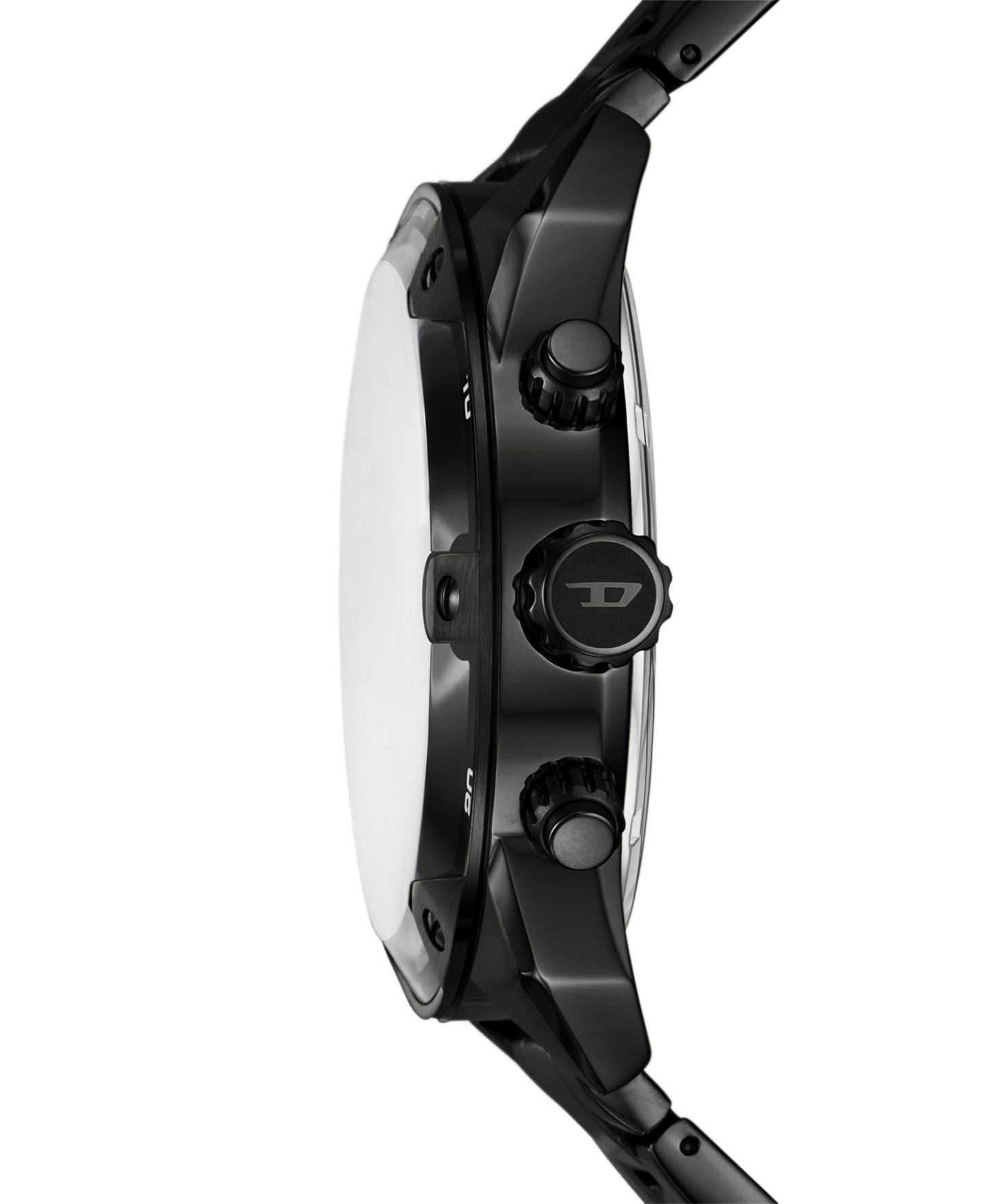 Мужские часы Diesel Spiked Quartz Chronograph Black Stainless Steel Watch, 49mm — фото 3