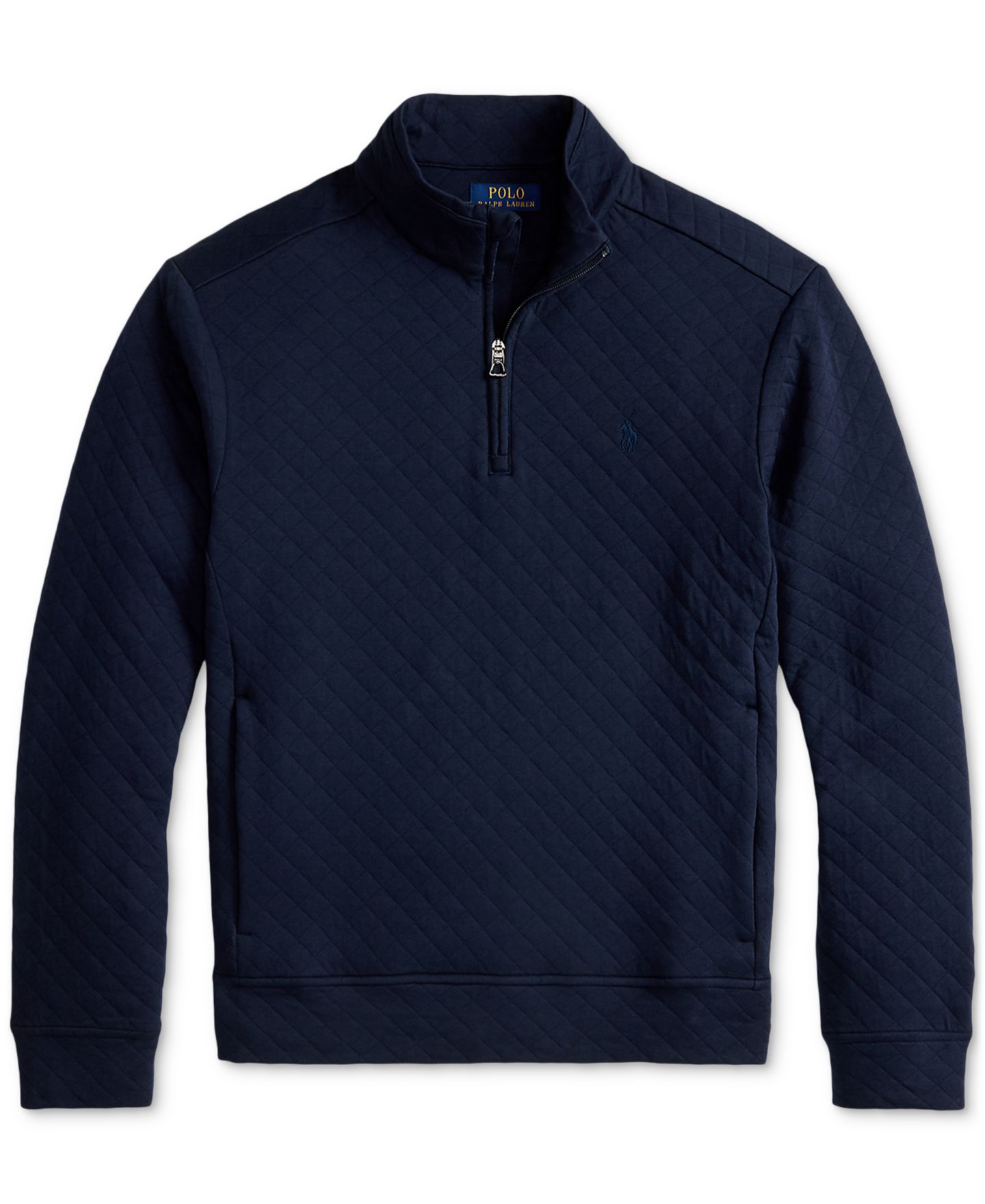 Мужской свитер Polo Ralph Lauren Quilted Double-Knit Jersey Pullover, цвет: Тёмно-синий — фото 5