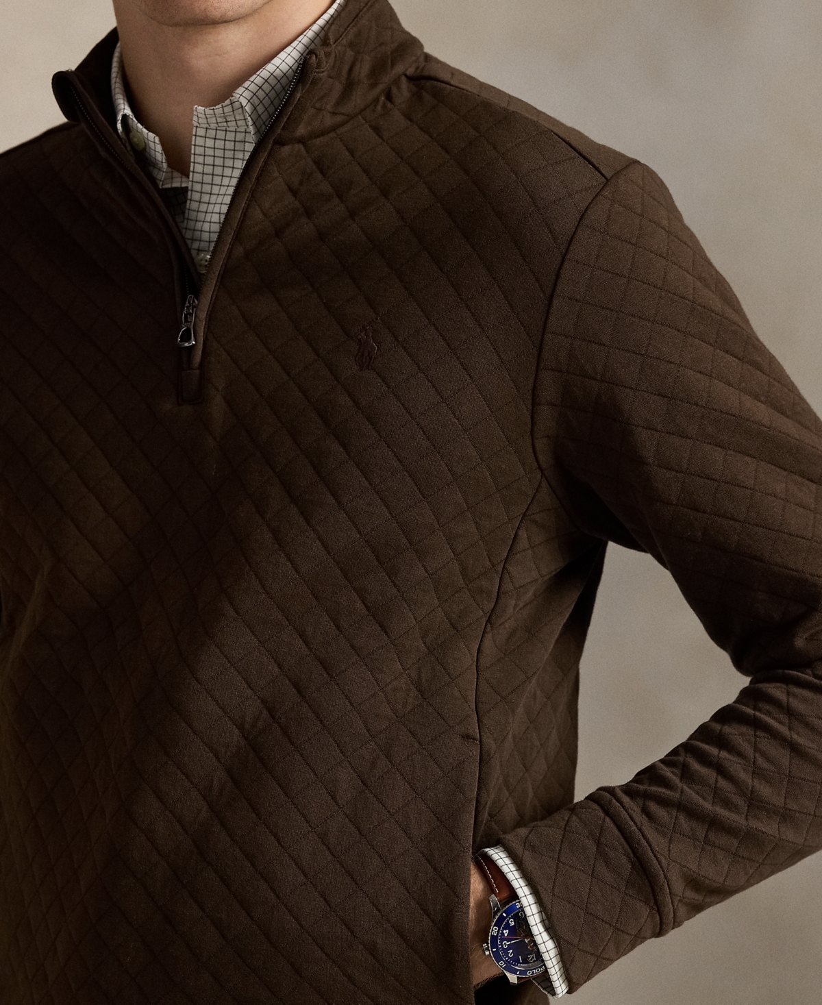 Polo Ralph Lauren Men's Quilted Double-Knit Jersey Pullover