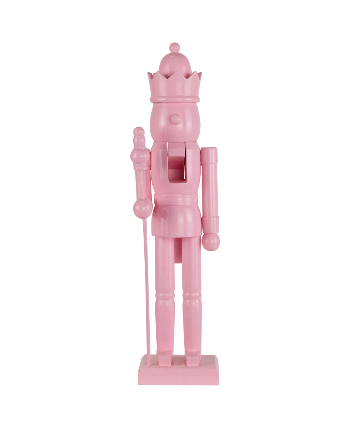 15" Nutcracker King with Scepter and Crown Standing Christmas Figure - Pink