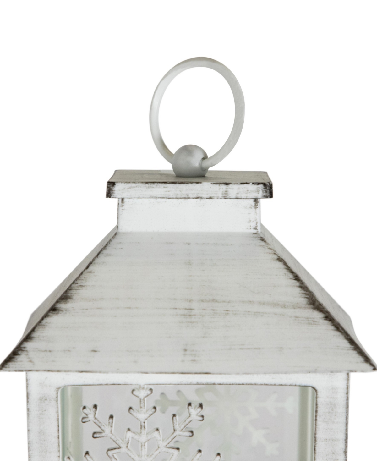 Northlight 11" Led Lighted Snowflakes Christmas Candle Lantern In White