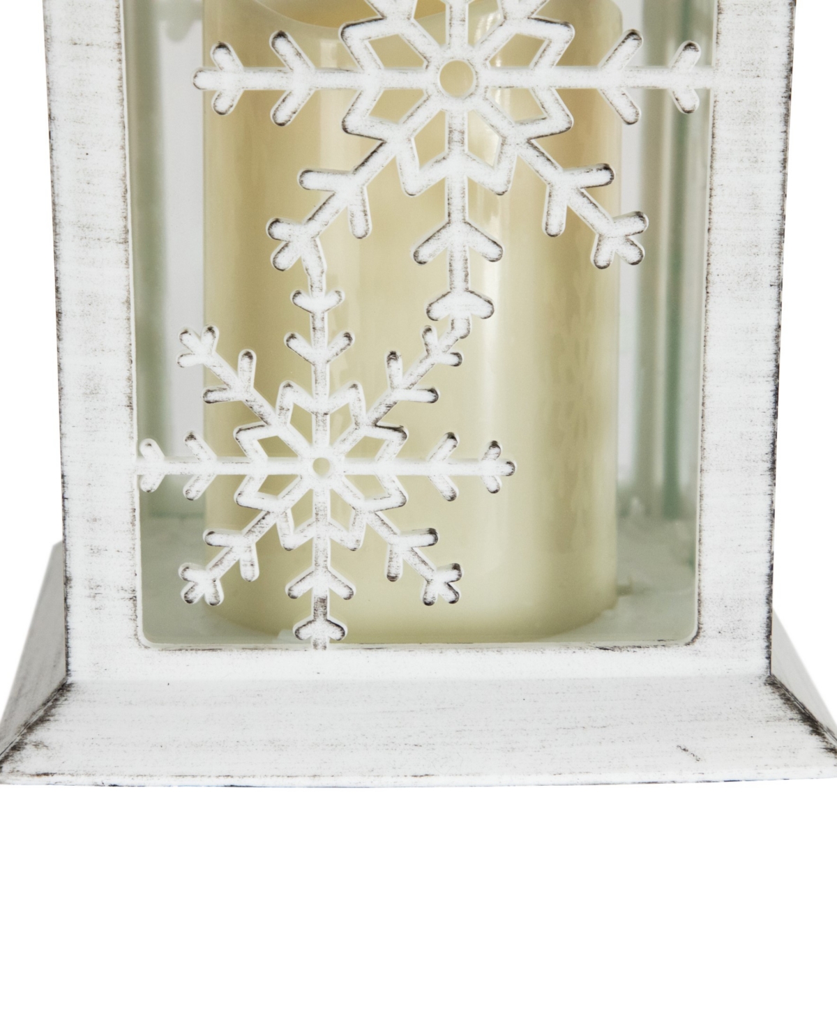 Northlight 11" Led Lighted Snowflakes Christmas Candle Lantern In White
