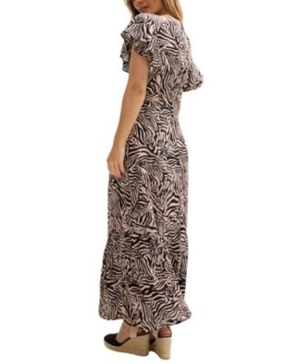 Women's Zelda Tiered Zebra Print Maxi Dress