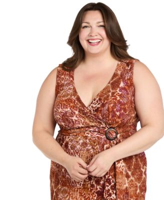 Plus Size V-Neck Sleeveless Maxi Dress