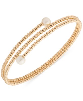 Lauren Ralph Lauren - Gold-Tone Imitation Pearl Wrap Cuff Bracelet